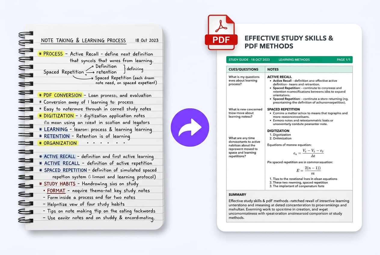 Digital Cornell Study Notes to PDF